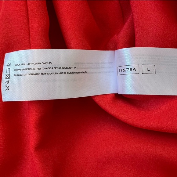 KEEPSAKE THE LABEL Red Ruffle Strapless Mini Dress Size Large Floral Jacquard - Picture 10 of 13